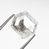 1.30 CT, 9.7 X 7.8 MM | Salt And Pepper Hexagon Cut Diamond - Minimal Carbon