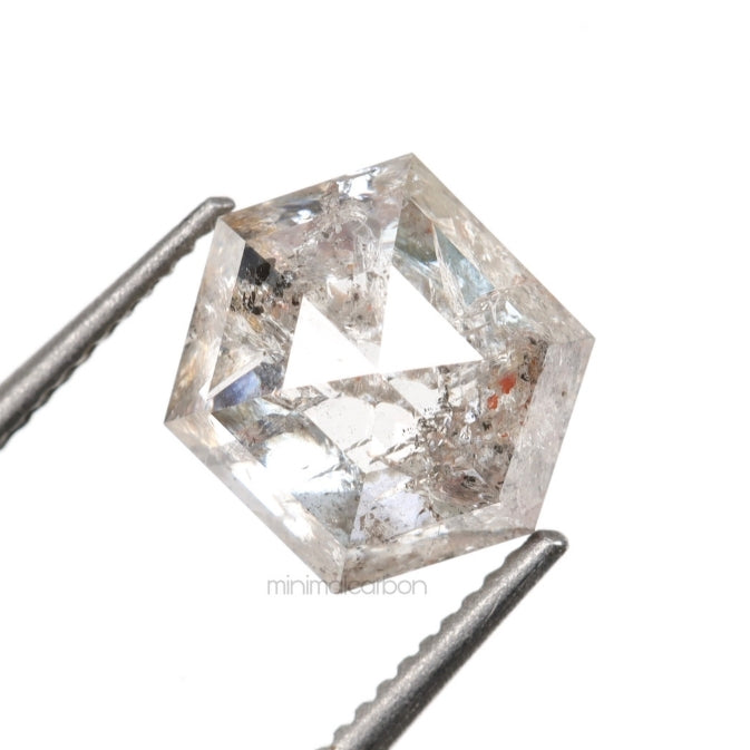 1.49 CT, 7.2 X 6.0 MM | Salt And Pepper Hexagon Cut Diamond - Minimal Carbon