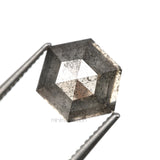 1.52 CT, 6.9 X 5.6 MM | Salt And Pepper Hexagon Cut Diamond - Minimal Carbon
