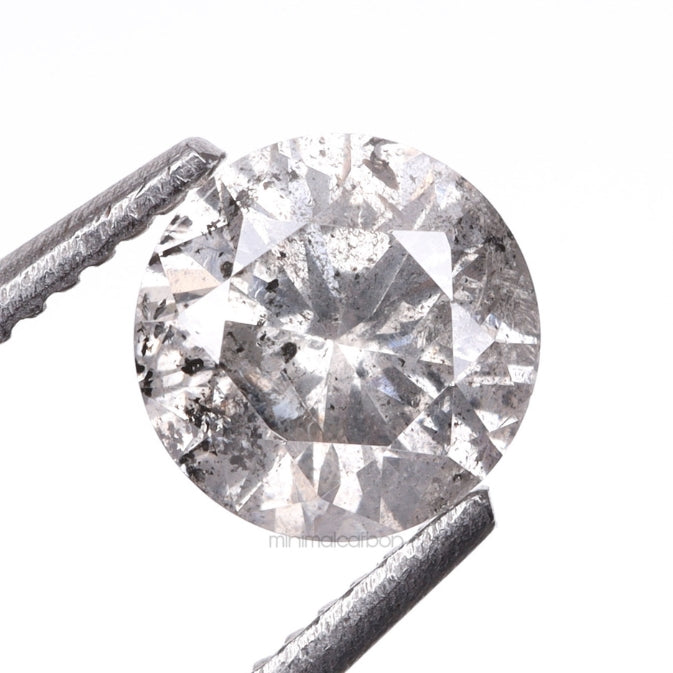 0.41 CT, 4.7 MM | Salt And Pepper Round Brilliant Cut Diamond - Minimal Carbon