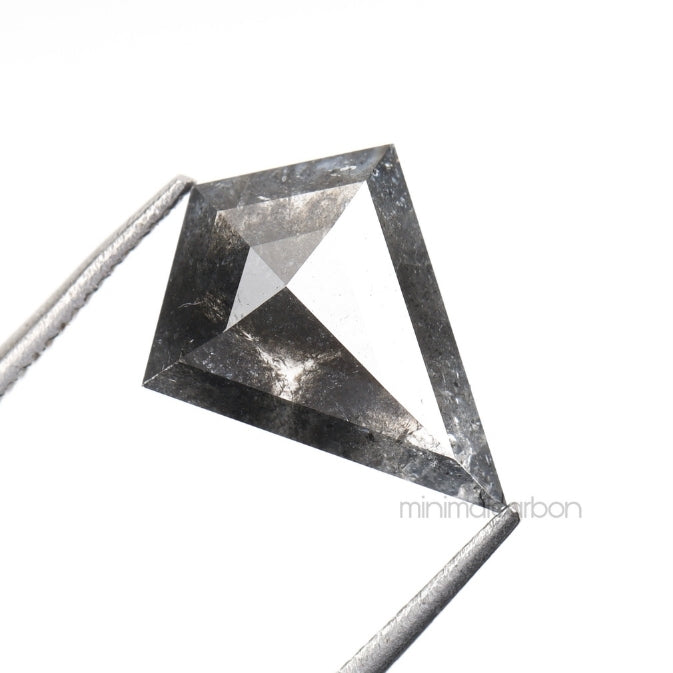 1.54 CT, 11.4 X 8.9 MM | Salt And Pepper Kite Cut Diamond - Minimal Carbon