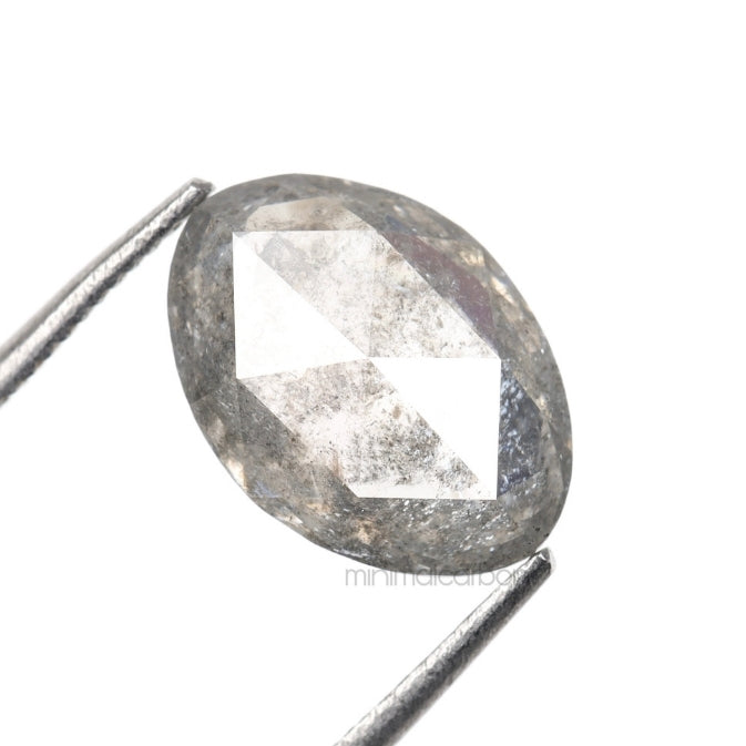 1.56 CT, 9.6 X 6.9 MM | Salt And Pepper Oval Cut Diamond - Minimal Carbon