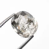 1.49 CT, 6.6 X 5.7 MM | Salt And Pepper Oval Cut Diamond - Minimal Carbon