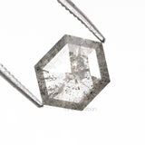 1.04 CT, 8.0 X 6.0 MM | Salt And Pepper Hexagon Cut Diamond - Minimal Carbon