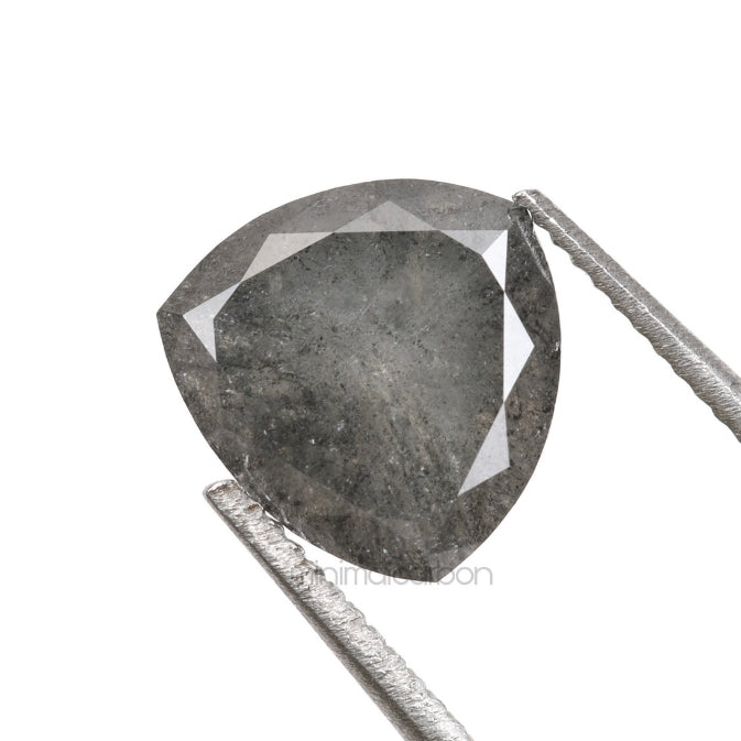 1.21 CT, 6.7 X 6.7 MM | Salt And Pepper Trillion Cut Diamond - Minimal Carbon