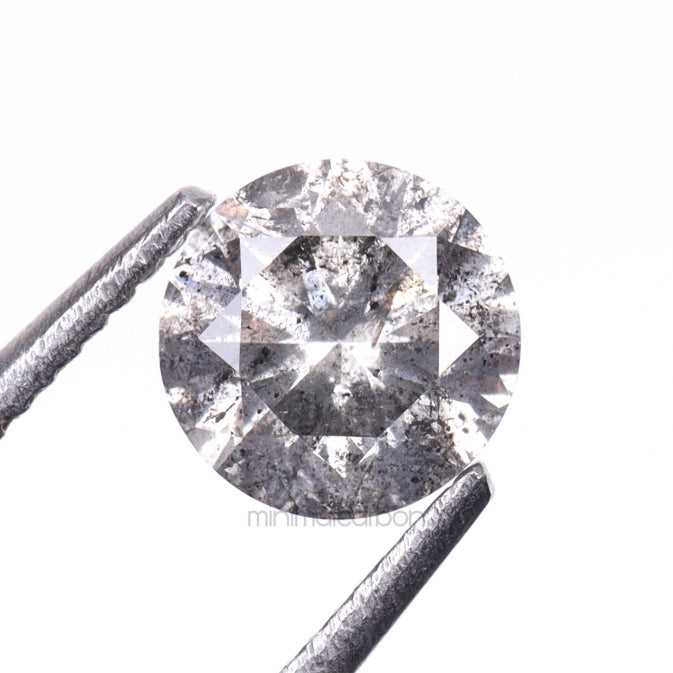 0.48 CT, 4.8 MM | Salt And Pepper Round Brilliant Cut Diamond