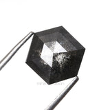 1.64 CT, 8.3 X 7.1 MM | Salt And Pepper Hexagon Cut Diamond - Minimal Carbon