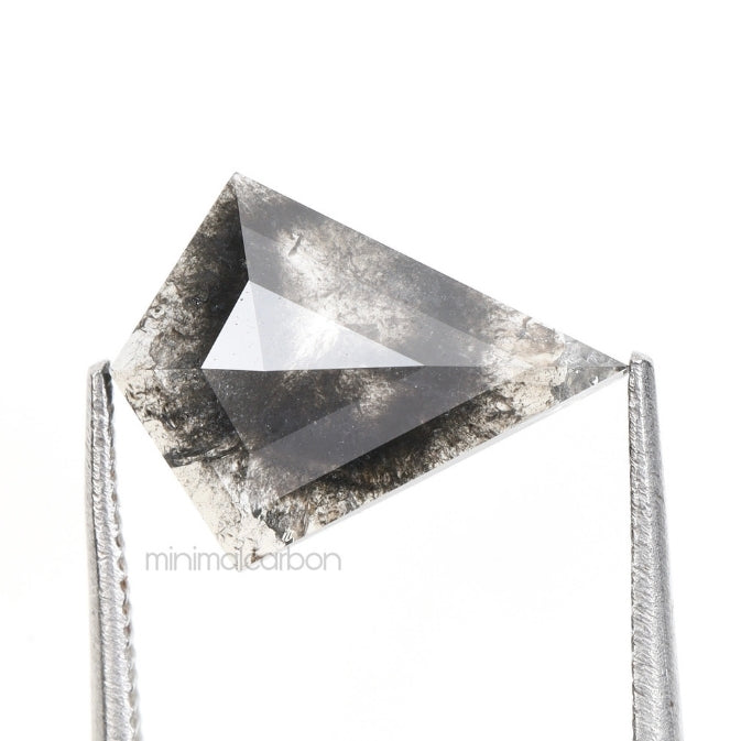 1.58 CT, 11.5 X 8.9 MM | Salt And Pepper Kite Cut Diamond - Minimal Carbon