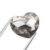 1.90 CT, 9.0 X 10.5 MM | Salt And Pepper Heart Diamond - Minimal Carbon