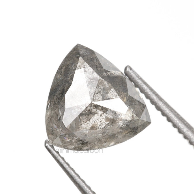 1.23 CT, 6.7 X 6.9 MM | Salt And Pepper Trillion Cut Diamond - Minimal Carbon