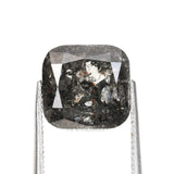 3.47 CT, 9.0 X 8.5 MM | Salt And Pepper Cushion Cut Diamond - Minimal Carbon