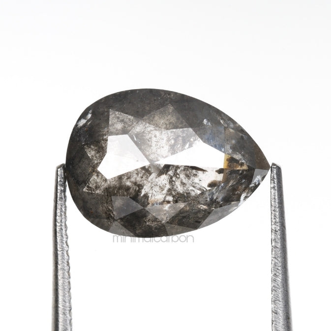 2.88 CT, 10.3 X 7.5 MM | Salt And Pepper Pear Cut Diamond - Minimal Carbon