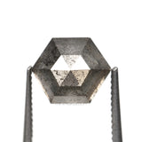 1.52 CT, 6.9 X 5.6 MM | Salt And Pepper Hexagon Cut Diamond - Minimal Carbon
