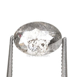 0.84 CT, 6.7 X 4.8 MM | Salt And Pepper Oval Cut Diamond - Minimal Carbon