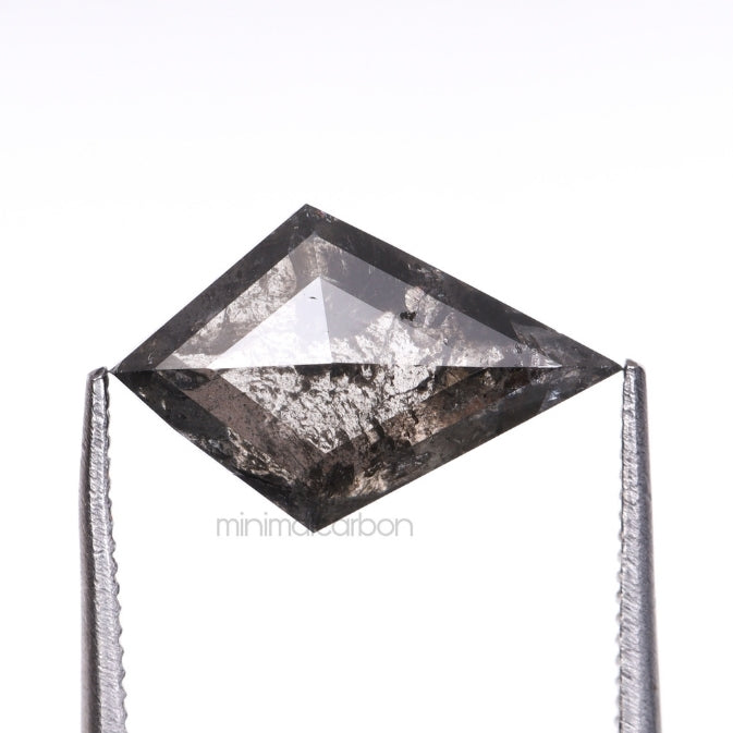 3.77 CT, 11.3 X 7.6 MM | Salt And Pepper Kite  Cut Diamond - Minimal Carbon