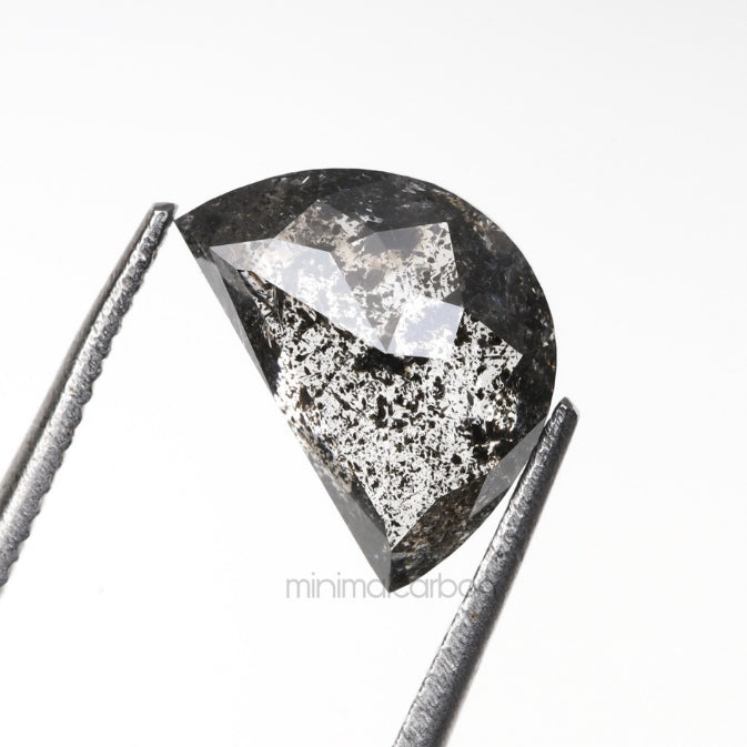 1.52 CT, 8.7 X 5.8 MM | Salt And Pepper Crescent Cut Diamond