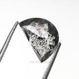 1.52 CT, 8.7 X 5.8 MM | Salt And Pepper Crescent Cut Diamond - Minimal Carbon