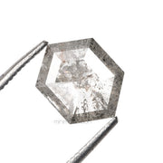 1.04 CT, 8.0 X 6.0 MM | Salt And Pepper Hexagon Cut Diamond - Minimal Carbon