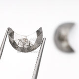 1.37 CT, 7.0 X 5.0 MM | Salt And Pepper Crescent Cut Diamond Pair - Minimal Carbon