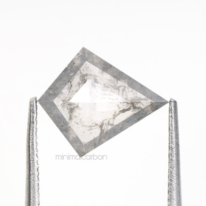 0.97 CT, 9.0 X 7.5 MM | Salt And Pepper Kite Cut Diamond - Minimal Carbon