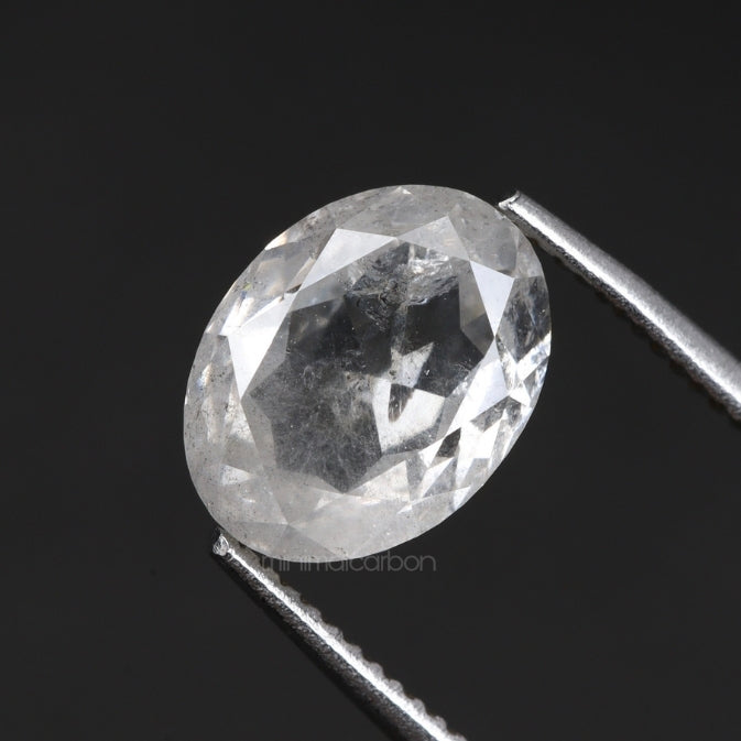 1.60 CT, 7.4 X 5.7 MM | Salt And Pepper Oval Cut Diamond - Minimal Carbon