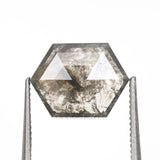 1.16 CT, 9.2 X 6.9 MM | Salt And Pepper Hexagon Cut Diamond - Minimal Carbon