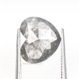 1.38 CT, 9.0 X 8.0 MM | Salt And Pepper Heart Diamond - Minimal Carbon
