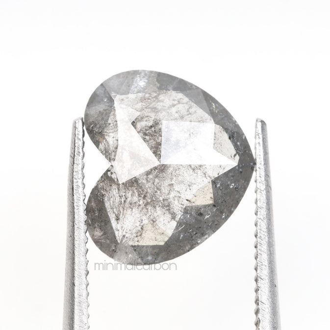 1.38 CT, 9.0 X 8.0 MM | Salt And Pepper Heart Diamond - Minimal Carbon