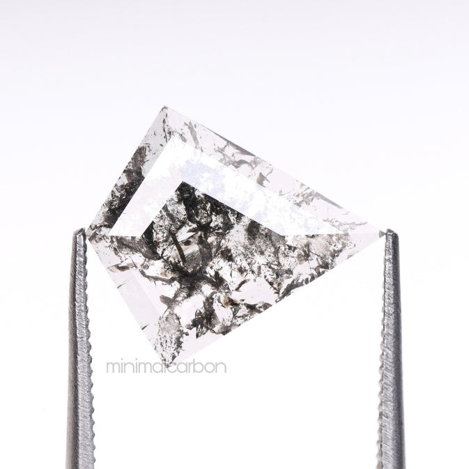 1.41 CT, 12.0 X 10.5 MM | Salt And Pepper Kite Cut Diamond - Minimal Carbon