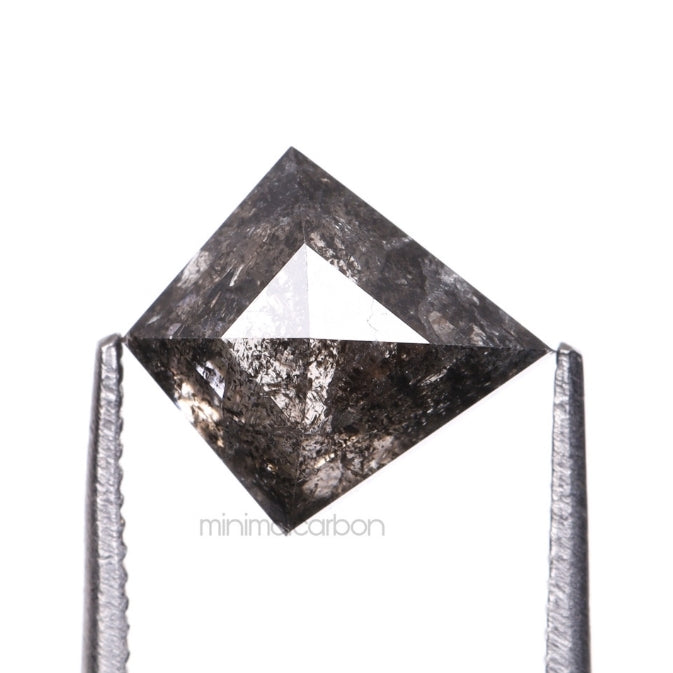 1.54 CT, 8.5 X 7.6 MM | Salt And Pepper Kite Cut Diamond - Minimal Carbon