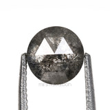 0.68 CT, 5.0 MM | Salt And Pepper Round Rose Cut Diamond - Minimal Carbon