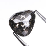 1.34 CT, 6.9 X 6.1 MM | Salt And Pepper Pear Cut Diamond - Minimal Carbon