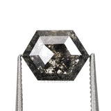1.03 CT, 7.6 X 5.7 MM | Salt And Pepper Hexagon Cut Diamond - Minimal Carbon