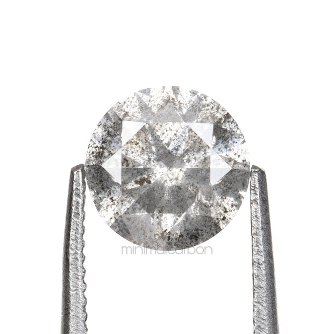 0.79 CT, 5.7 MM | Salt And Pepper Round Brilliant Cut Diamond - Minimal Carbon