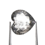 3.96 CT, 10.2 X 10.5 MM | Salt And Pepper Heart Shape Diamond - Minimal Carbon