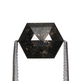 1.53 CT, 7.2 X 5.6 MM | Salt And Pepper Hexagon Cut Diamond - Minimal Carbon