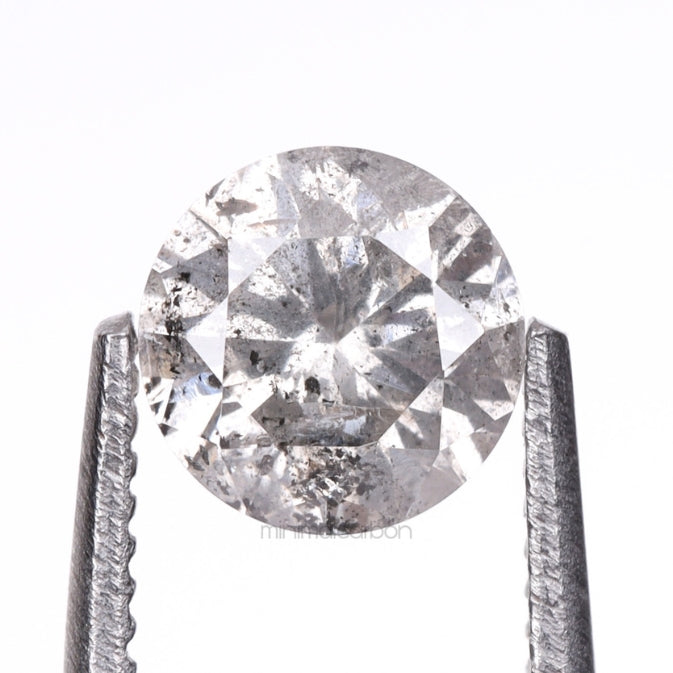 0.41 CT, 4.7 MM | Salt And Pepper Round Brilliant Cut Diamond - Minimal Carbon