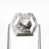 1.24 CT, 9.7 X 7.8 MM | Salt And Pepper Hexagon Cut Diamond - Minimal Carbon