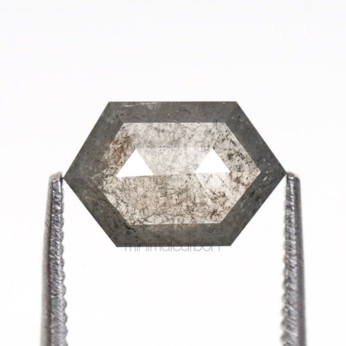 0.80 CT, 8.0 X 5.2 MM | Salt And Pepper Hexagon Cut Diamond - Minimal Carbon