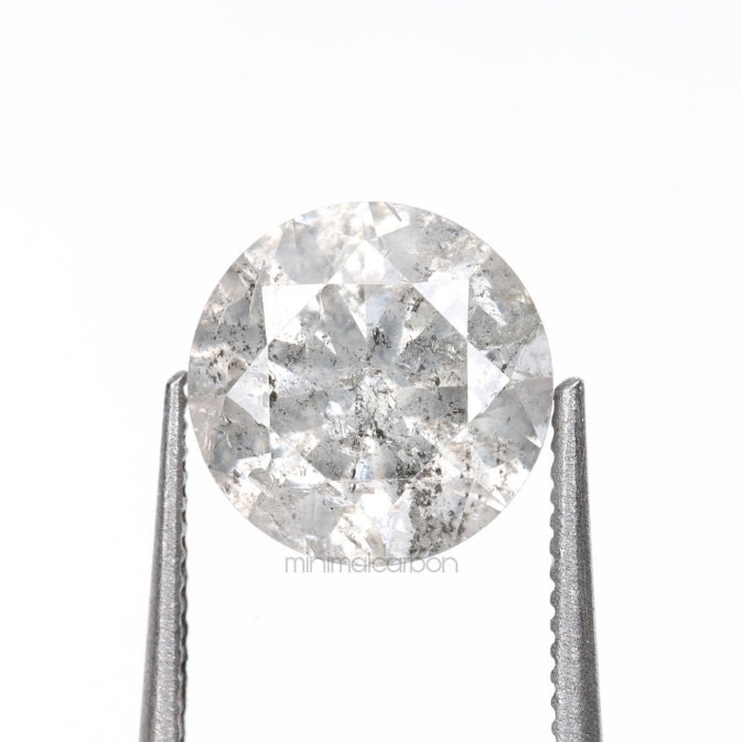1.50 CT, 7.2 MM | Salt And Pepper Round Brilliant Cut Diamond - Minimal Carbon