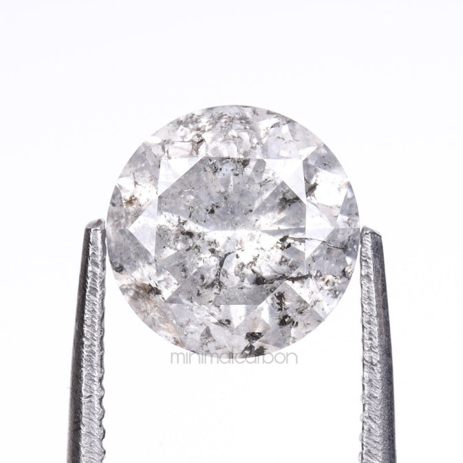 1.09 CT Round Brilliant Cut Loose Salt And Pepper Diamond