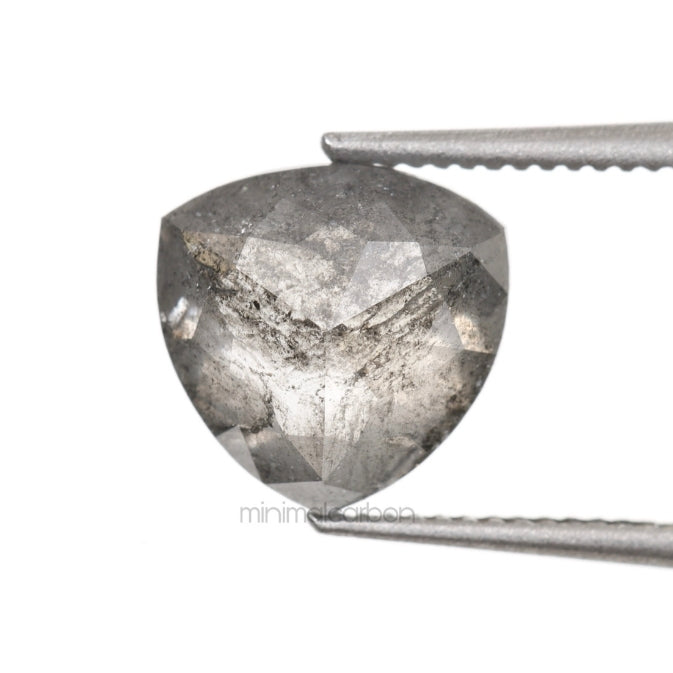 1.21 CT, 6.7 X 6.7 MM | Salt And Pepper Trillion Cut Diamond - Minimal Carbon