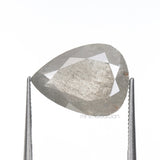 3.74 CT, 12.4 X 9.2 MM | Salt And Pepper Pear Cut Diamond - Minimal Carbon
