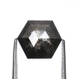 1.64 CT, 8.3 X 7.1 MM | Salt And Pepper Hexagon Cut Diamond - Minimal Carbon