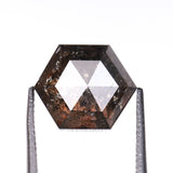 2.99 CT, 8.9 X 7.3 MM | Salt And Pepper Hexagon Cut Diamond - Minimal Carbon