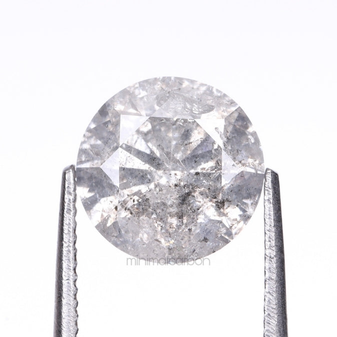 1.54 CT, 7.2 MM | Salt And Pepper Round Brilliant Cut Diamond - Minimal Carbon