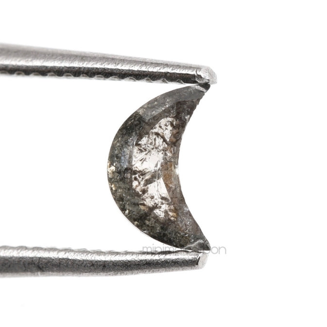 0.17 CT, 4.9 X 3.0 MM | Salt And Pepper Crescent Cut Diamond