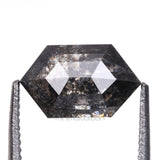 1.20 CT, 8.2 X 5.0 MM | Salt And Pepper Hexagon Cut Diamond - Minimal Carbon
