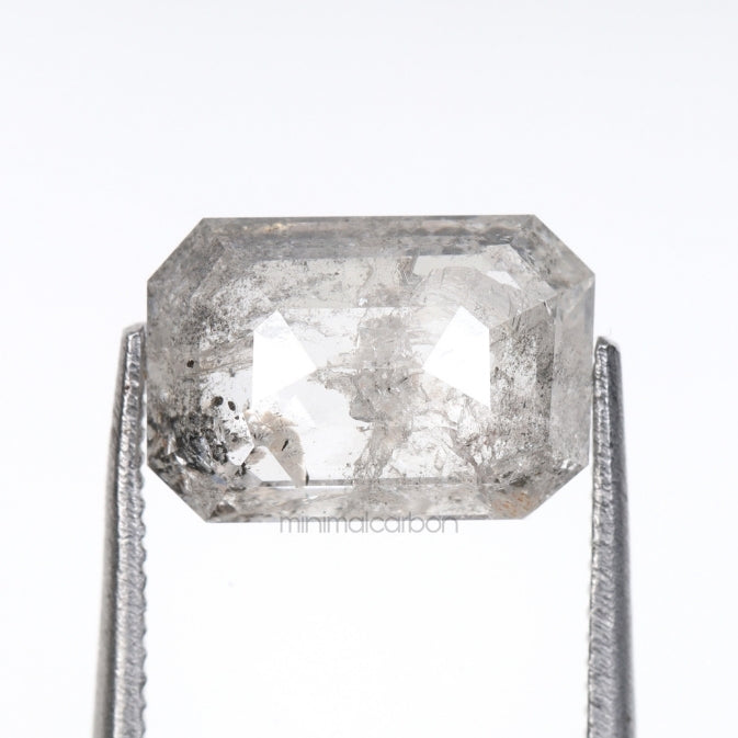 1.94 CT, 9.1 X 6.2 MM | Salt And Pepper Emerald Cut Diamond - Minimal Carbon