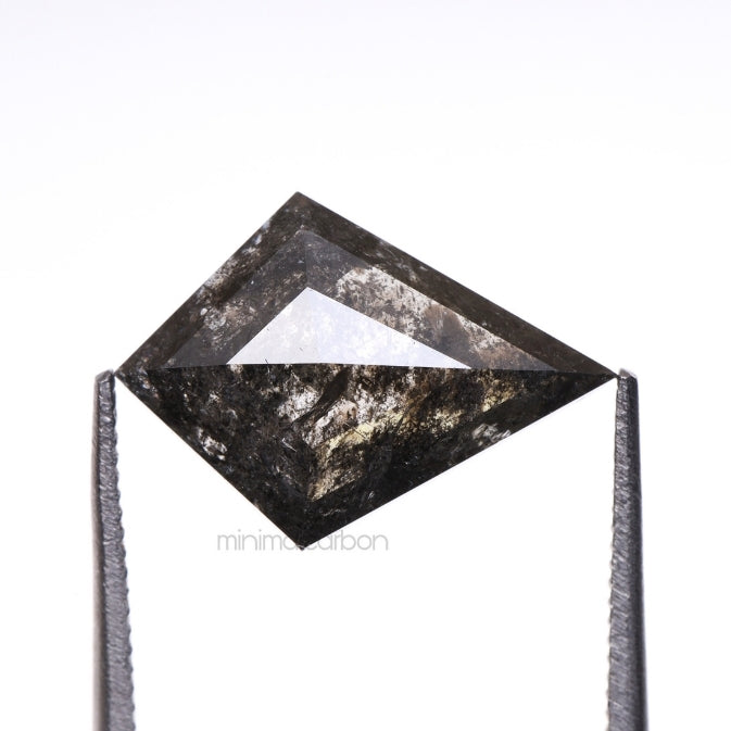 3.05 CT, 13.0 X 9.2 MM | Salt And Pepper Kite Cut Diamond - Minimal Carbon